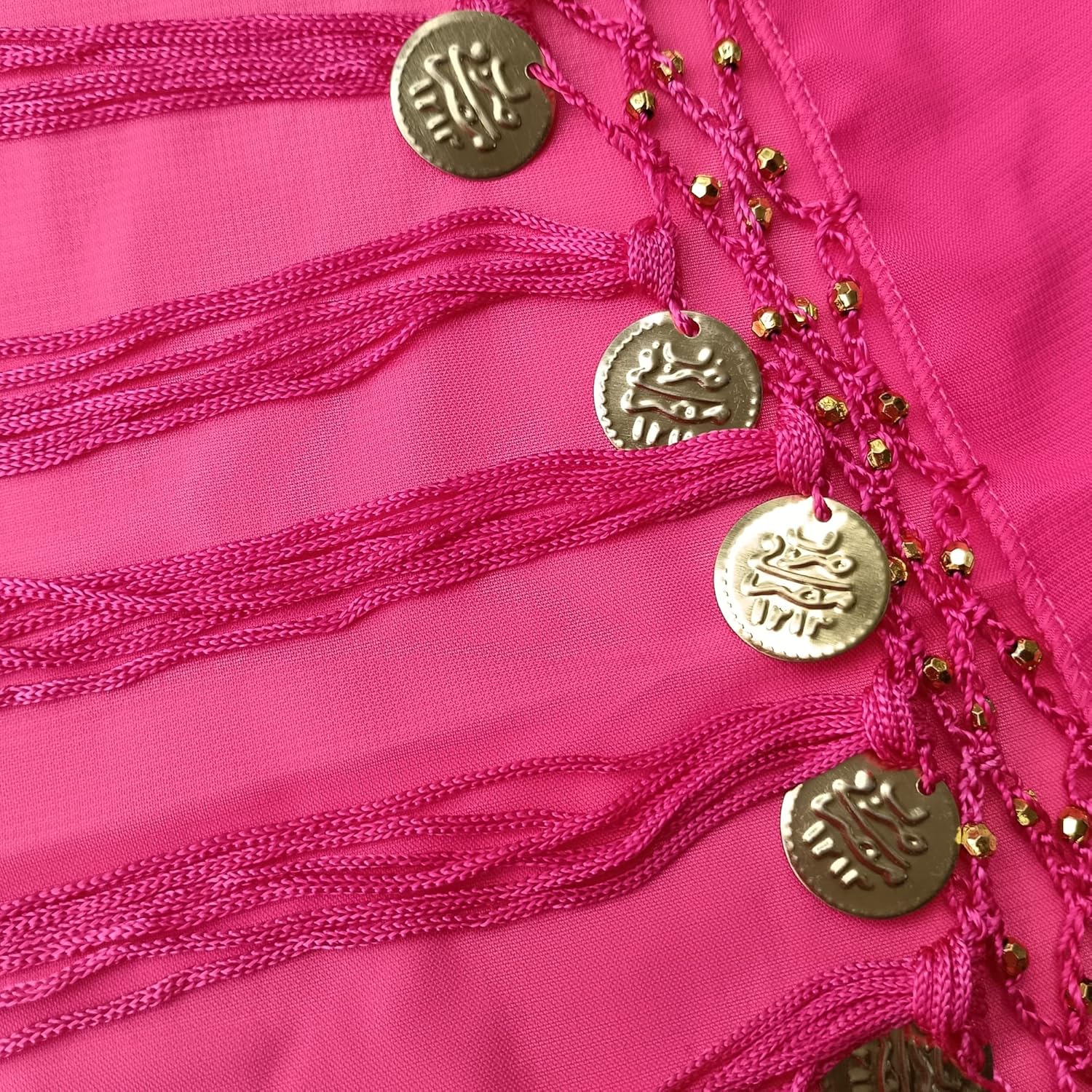 Women's Belly Dance triangler Hip Scarf With Coins - Image 7
