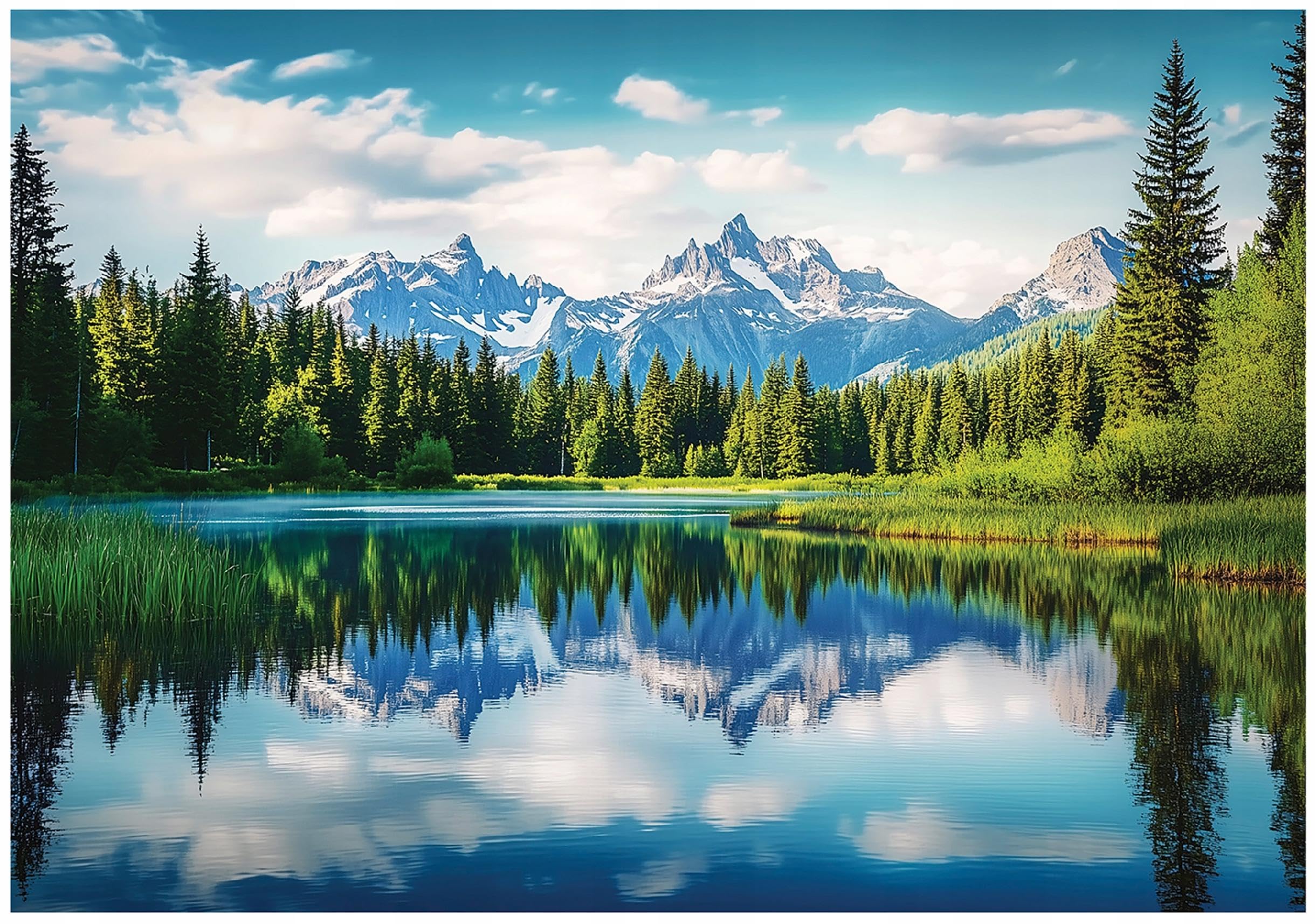WallArena - Vlies Fototapete Berge Gebirge 400x280 cm - Fototapeten - Tapeten - für Wohnzimmer Schlafzimmer - Vliestapete Wandtapete Tapete 3D Effekt- inkl. Kleister - Landschaft Natur See Wald