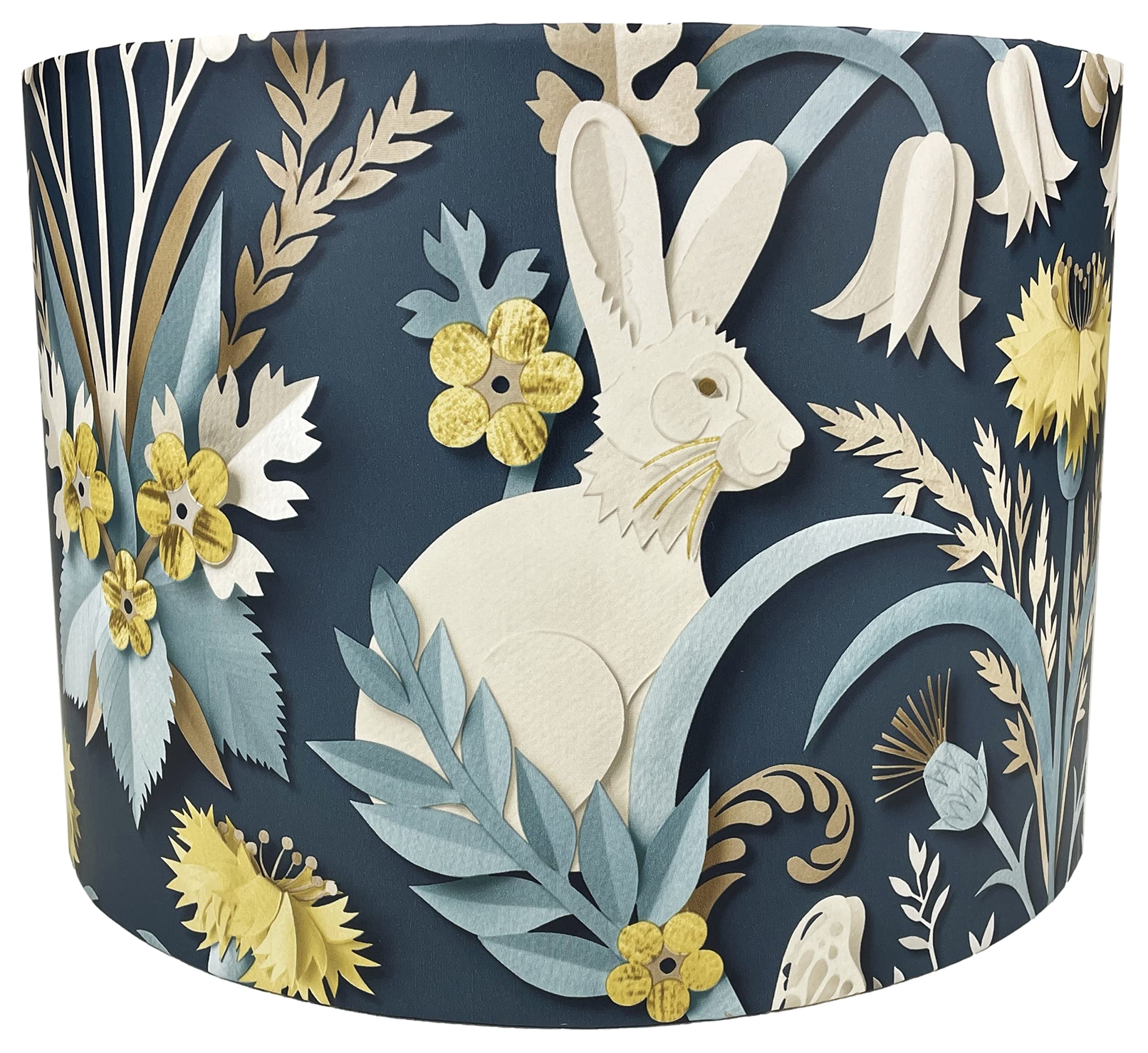 Lampshade Kings Navy Blue Hare Lampshade Ceiling Light Shade Floral Flower Woodland Rabbit Theme Lampshades For Table Lamps Home Decor Bedroom Nursery