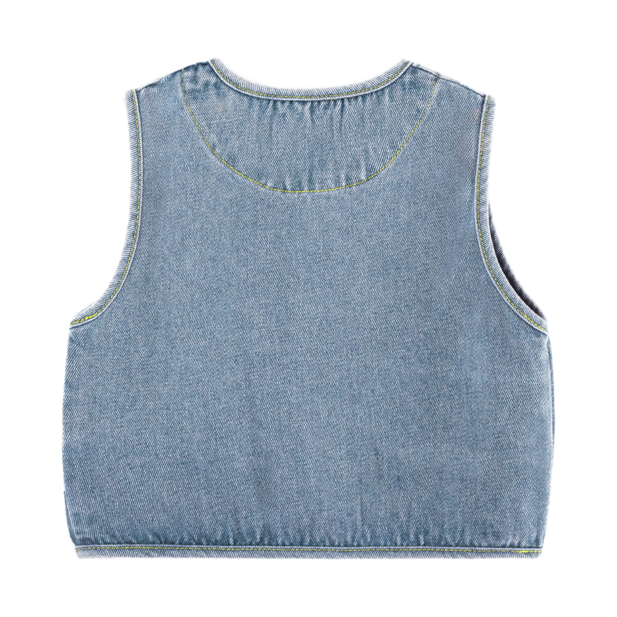 Neonato Bambino Denim Gilet Primavera Autunno Smanicato Giacca Ragazzi Ragazze Bottone Cappotto Top