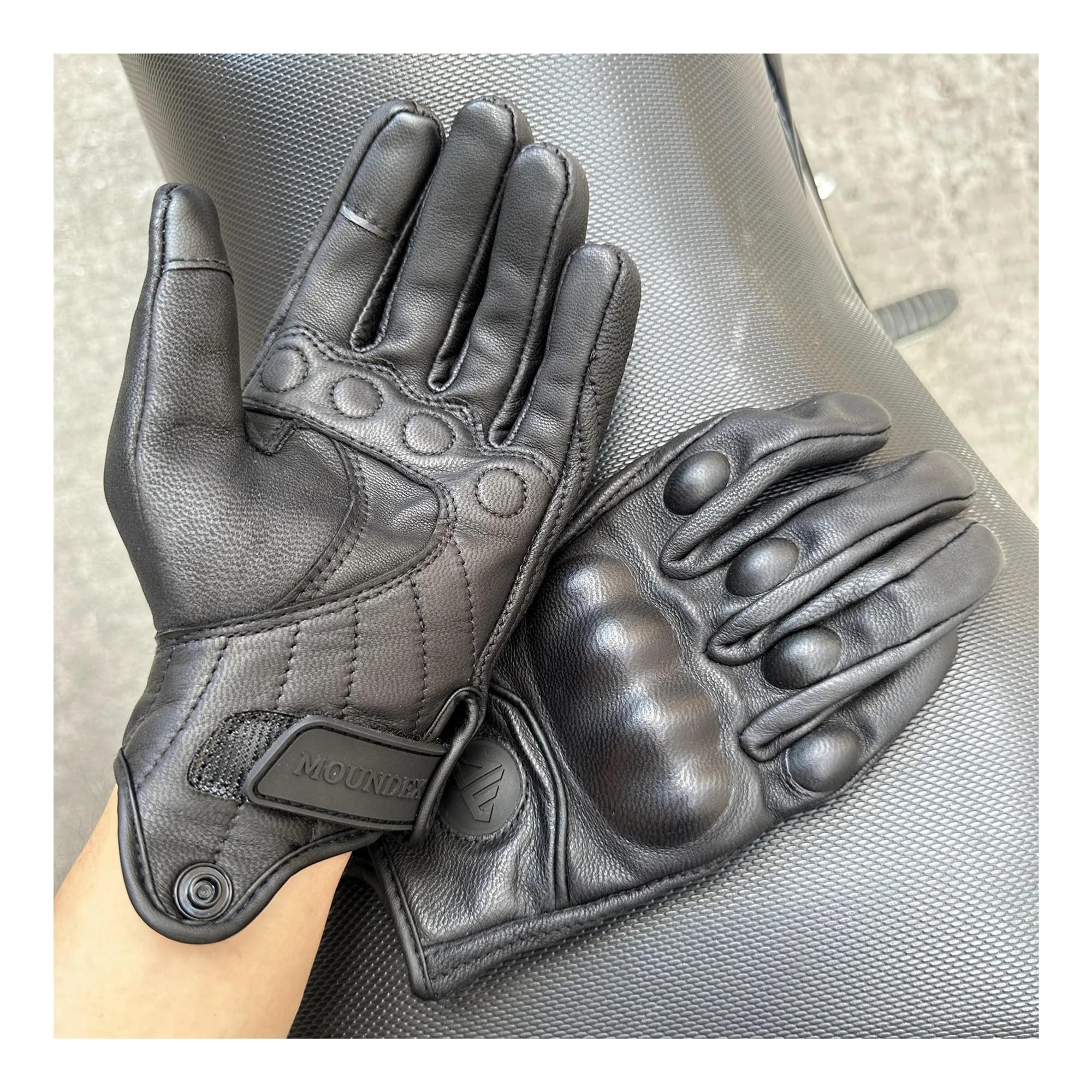 Guantes Termicos Guantes de Motocicleta for Hombre y Mujer, Guantes de Cuero for Ciclismo de Invierno, S-3XL de Motor for Motocross, protección for Bicicleta XXL(Non Perforated,XXL)