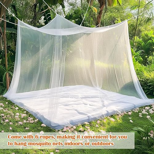 Miniatura 7 de Mosquitera para cama, toldo de cama blanco grande para niñas, red de cama colgante, ideal para decoración de dormitorio, viajes con bolsa de
