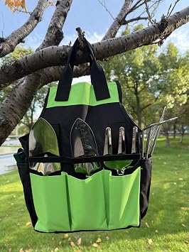 Garden Tool Bag, Large Oxford Garden Tool Organizer, Gardening Tote Bag with 8 Pockets & Handle, Gardening Tools Organizer for Indoor and Outdoor Use, Ideal Gifts for Woman Man, Tools Not Included