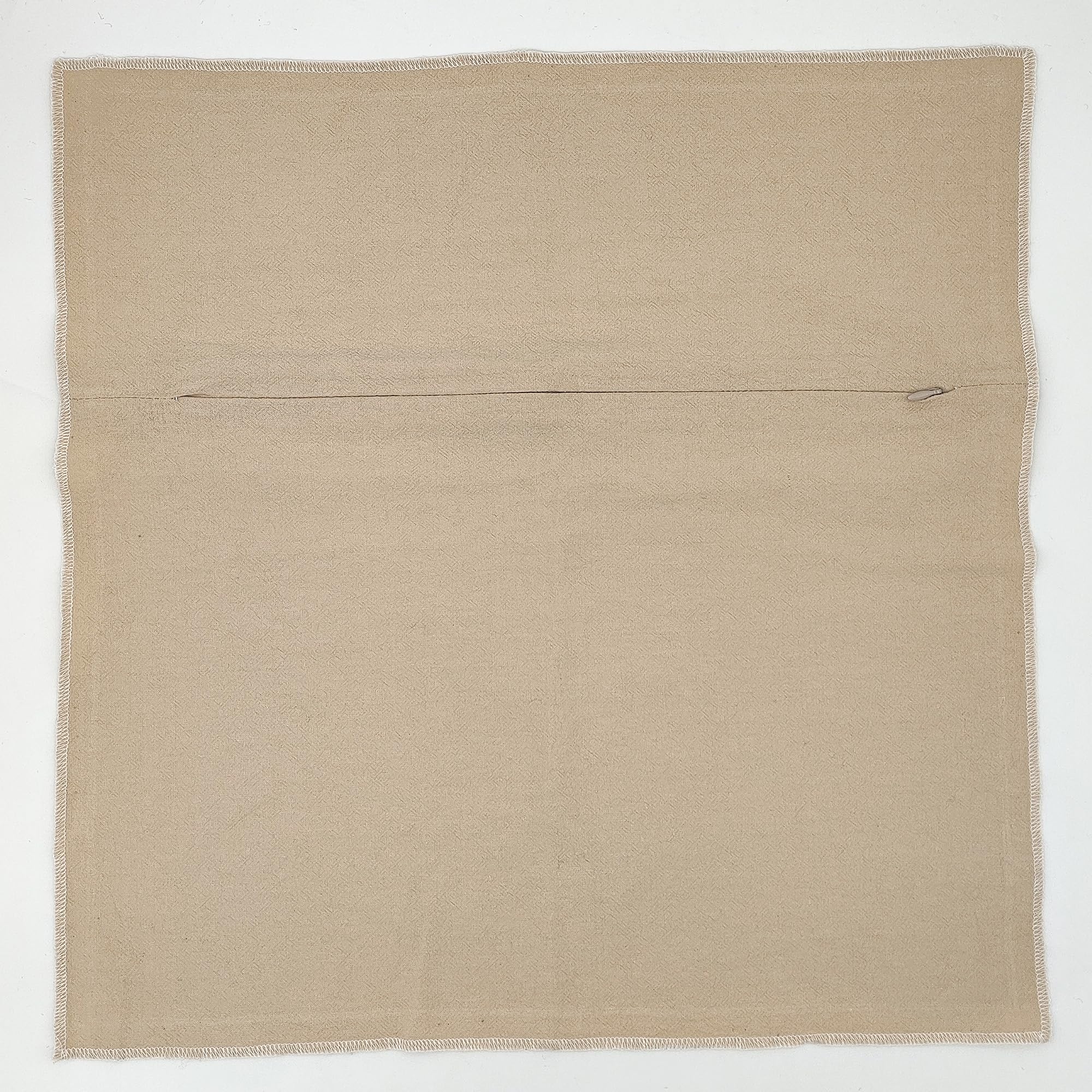 Howie's Needlepoint Cotton Cushion Back with Zipper, 16x16 Inch, Beige