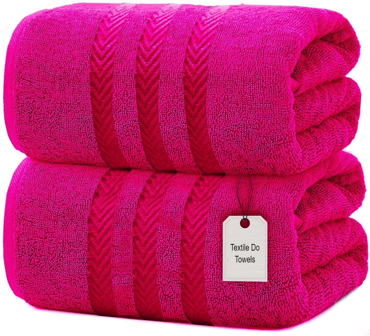 Textile Do Extra Large Jumbo Towel Bath Sheet (100 x 200 cm-600 GSM) Pure Egyptian Cotton Big Bath Sheets (Hot Pink, 2) — image 1