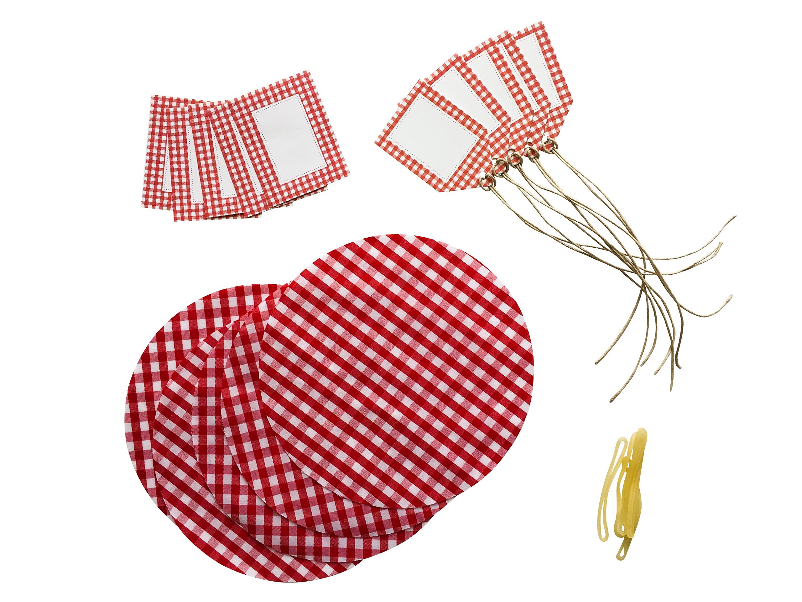 Juego de etiquetas para tarros con tapas, rojo (juego de 5)