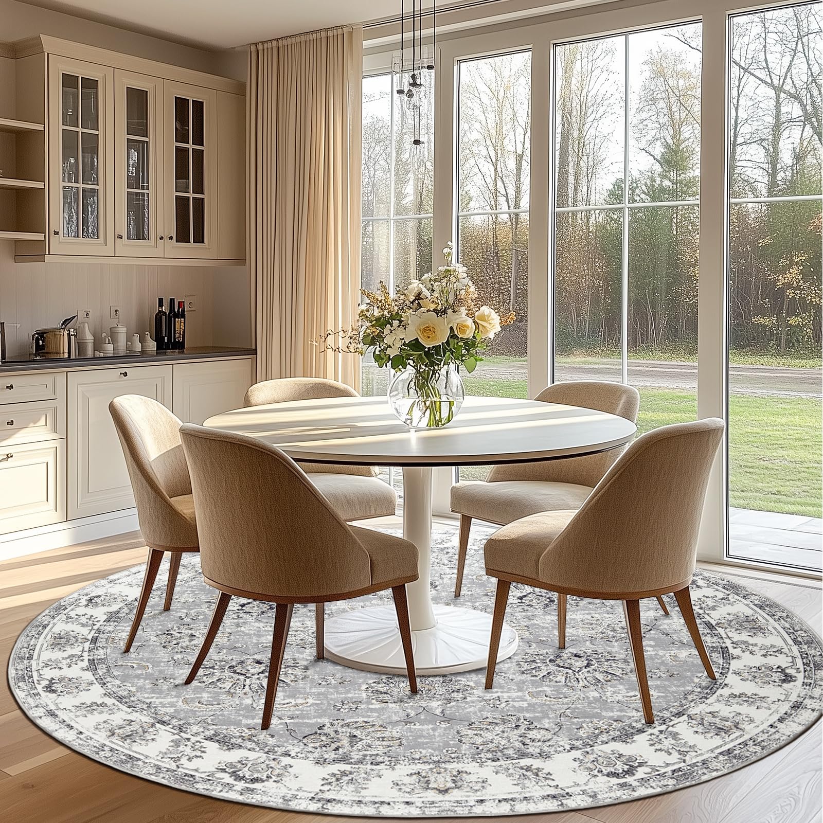 RugRu DIAN RUG 1400×2000mm Amazon.com: jinchan Fiora Round Rug 8ft Area Rugs - Vintage Floral