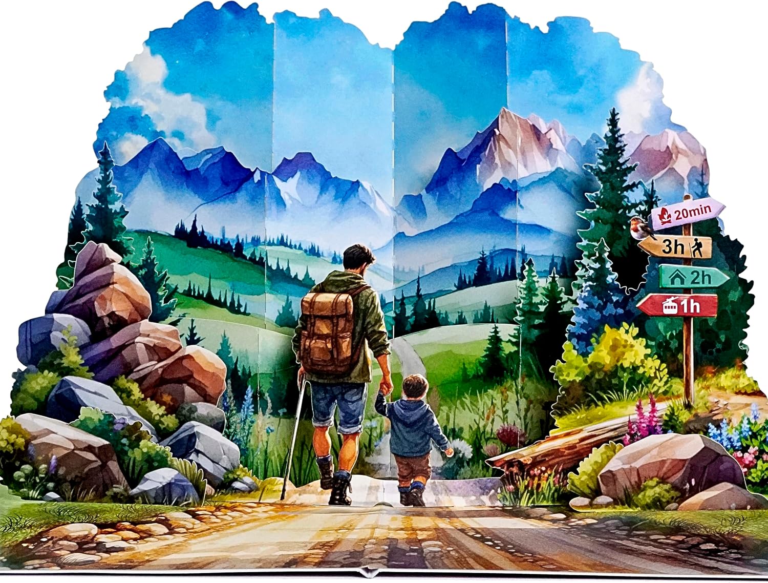 CUTPOPUP Fathers Day Card Pop Up, 3D Birthday Mothers Day Greeting Card, Father's Day Card for Grandpa, Dad, Godfather, Husband, Son (Mama/Papa Bear) US8-SD233US