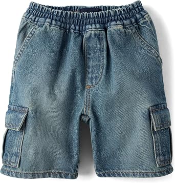 The Childrens Place Boys Pull on Cargo Denim Jean Shorts