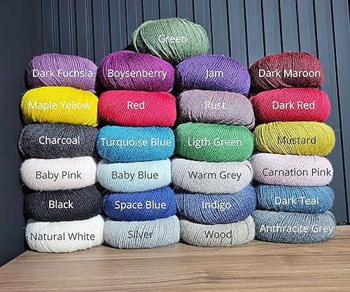 Miniatura 6 de Juego de 3 madejas de hilo de alpaca 100% bebé para tejer y hacer ganchillo, ligero, hipoalergénico y térmico fabricado en Perú, ideal para