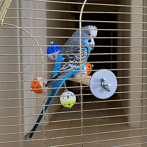 Miniatura 2 de PERSONALIZED Perch Toy with Rotating Balls for Birds, Budgies, Budgerigars, Parakeets, Parrots, Cockatiels, Parrotlets, Lovebirds, Ringnecks, Conures