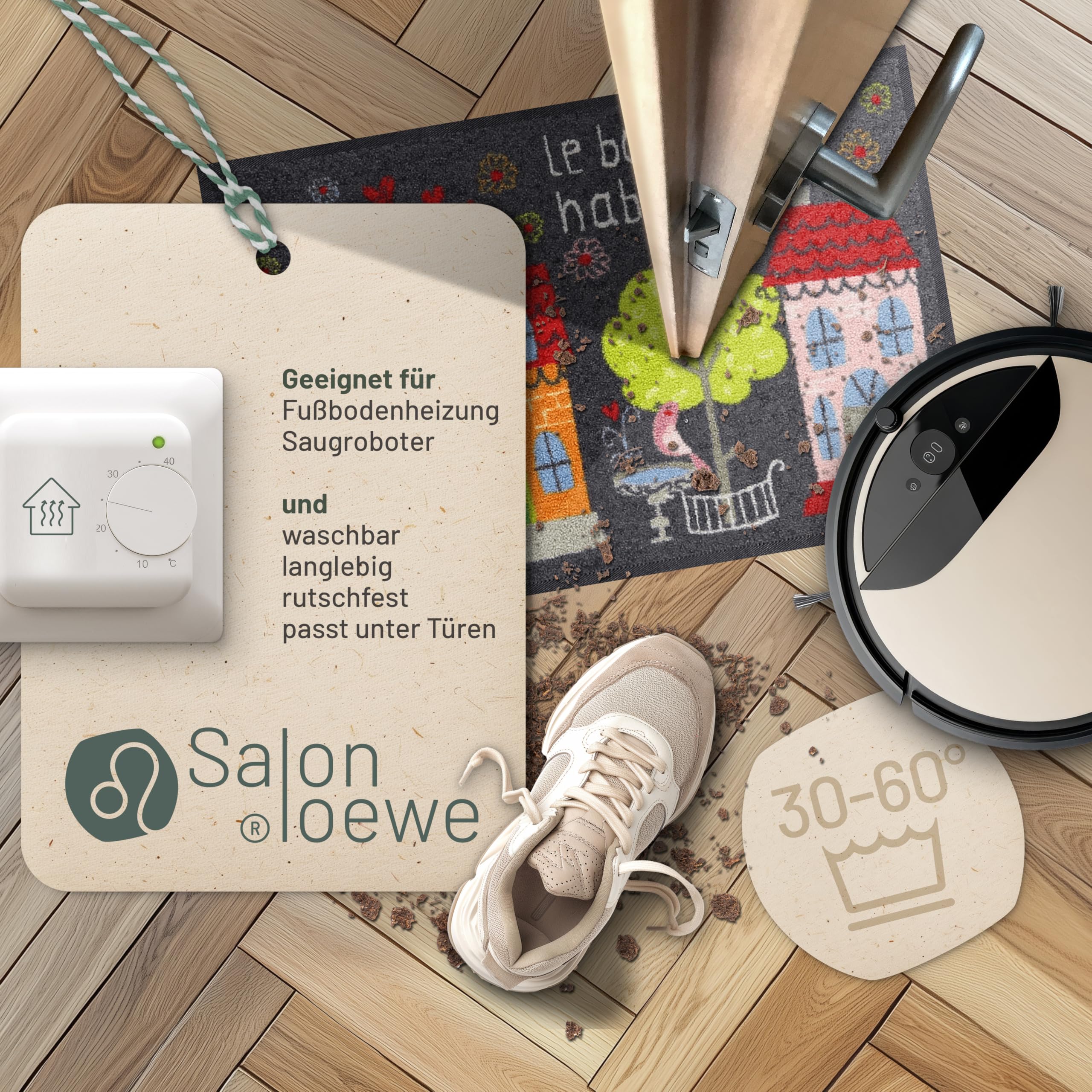 Salonloewe Le Bonheur - Felpudo (lavable, 050 x 075 cm)