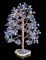 Vista 88 de Rose Quartz Gemstone Tree of LifeNatural Reiki Crystals Gemstone Chakra Tree for Positive Energy, Geode Agate Slice Base, Feng Shui Decor, Good
