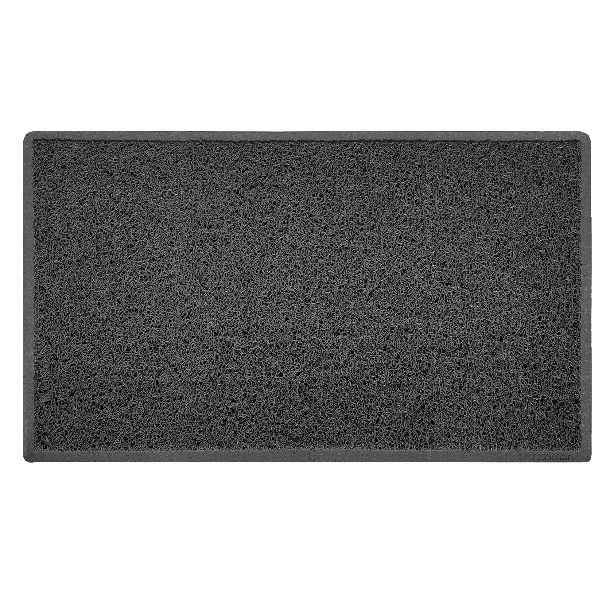 Nicoman Plain Door Mat Dirt-Trapper Washable Barrier Doormat-Dark Grey (Watertight Rubber-Back)-Medium (75x44cm)