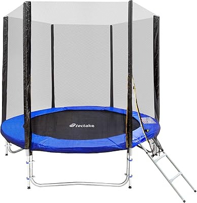 TecTake Cama elástica trampolín para Jardin | con Red de Seguridad y Escalera | TÜV/GS certificación - Varias tamaños -