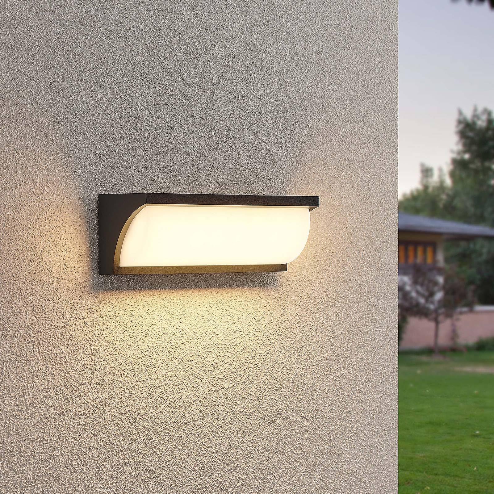 Lucande Bombillas LED aplique de pared exterior en antracita, blanco | luz de exterior ip65 estanco al polvo y a chorros de agua, moderno, 2700 k blanco cálido para terraza, balcón
