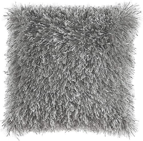 Signature Design by Ashley Jasmen Boho Shag - Almohada de 18 x 18 pulgadas, color gris