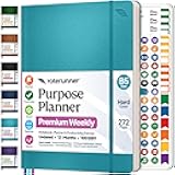 Roterunner Purpose Planner Notebook B5 7.5”x9.8” 12 Month Undated 2026 Daily Weekly and Monthly Productivity Goal Setting Tool for Work Home ADHD Planner for Adults Self Care Journa (Teal)