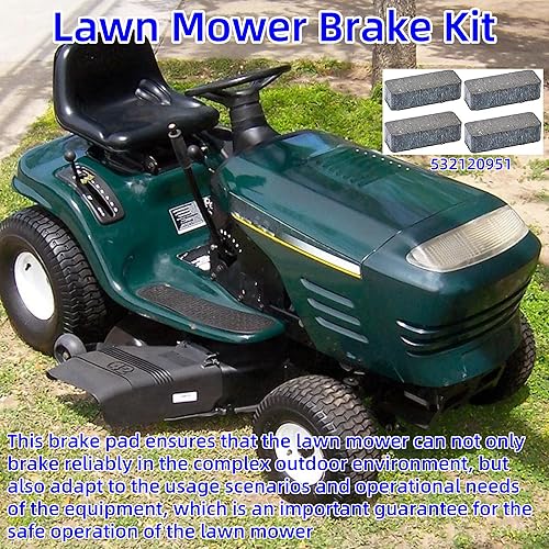Miniatura 3 de Pastillas de freno de repuesto para cortacésped Craftsman Poulan AYP 120951X Husqvarna 532120951 Kit de pastillas de freno (paquete de 4)