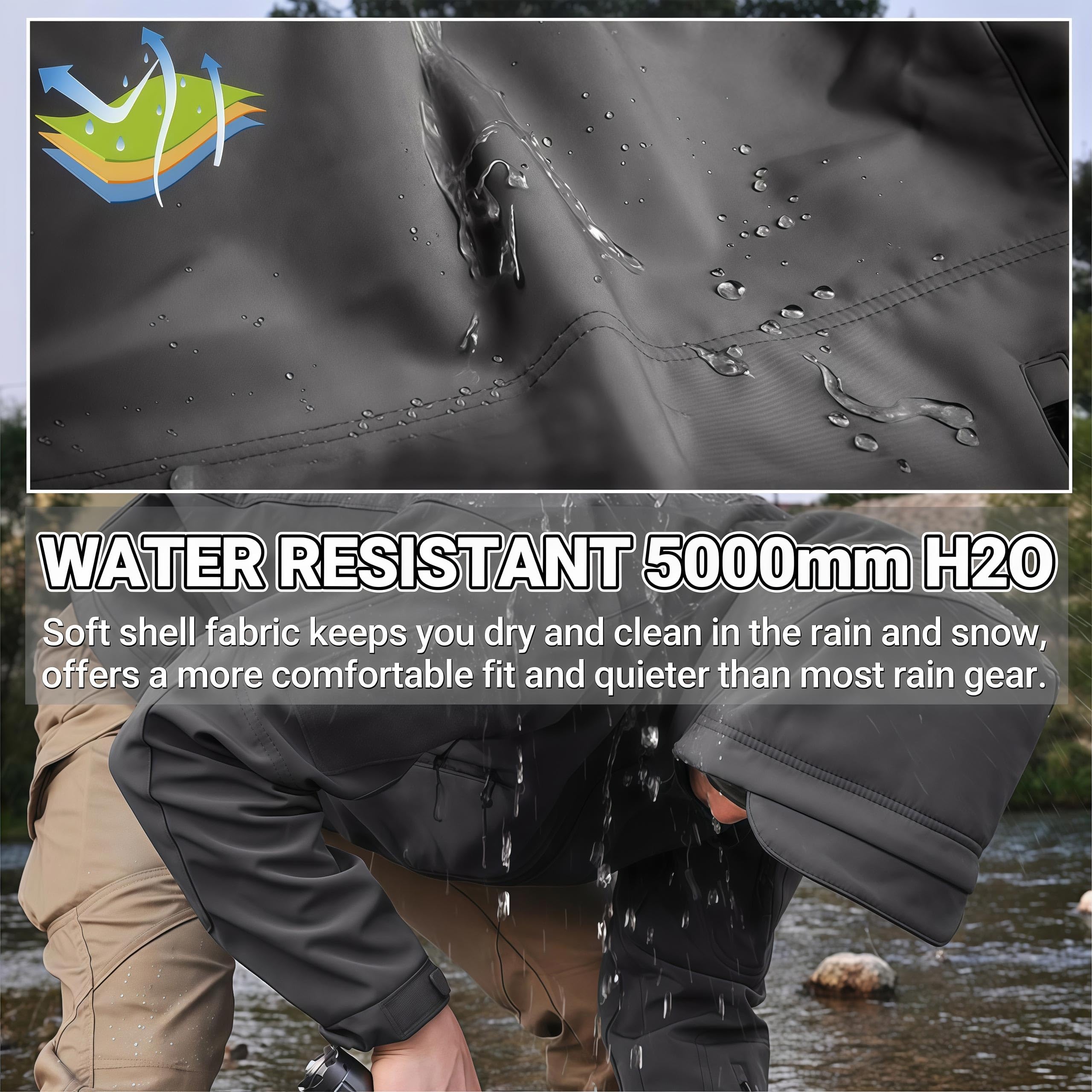 MilitäRische Softshell AnzüGe, Taktische Jacke Und Hose FüR Herren, Wasserdichter Armee Kampfanzug, Jagdbekleidung, Wasserdicht, Leicht, Draussen, Kapuzenpullover, Hose
