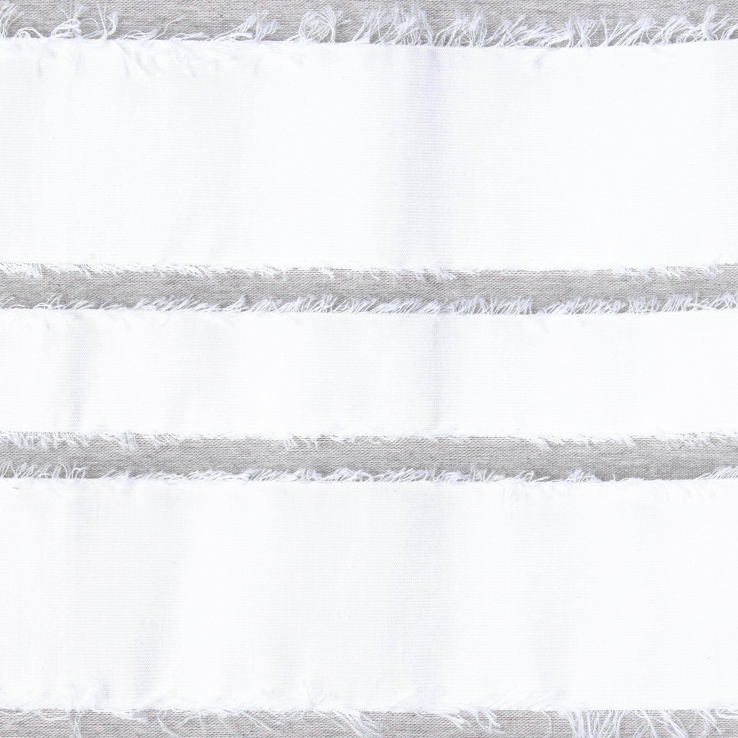 Lush Decor Rideau de Douche Jacquard avec Clip rayé Blanc et Gris 72 x 72 cm