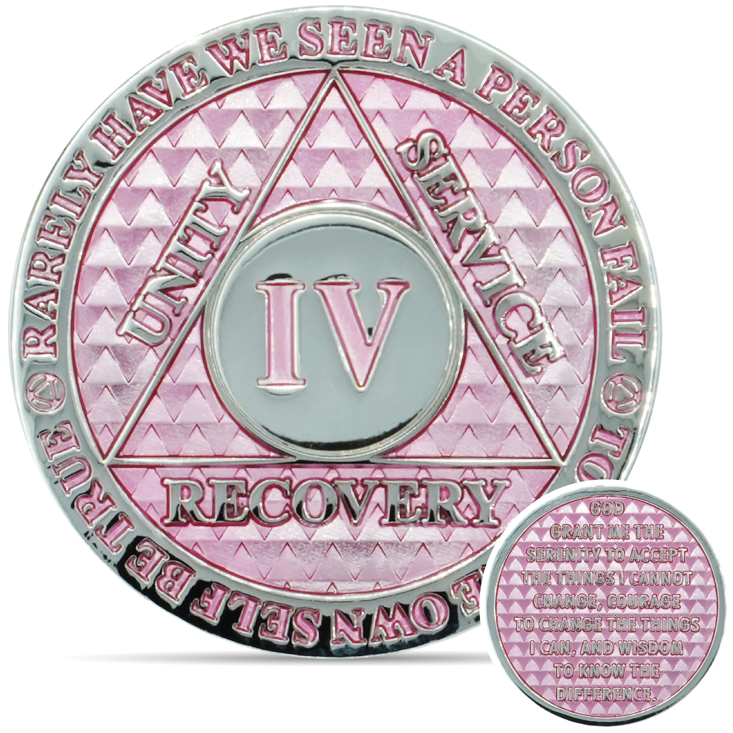 The Token Shop 4 Year AA Sobriety Coin Medallion, Legacy Alcoholics Anonymous Chip Recovery Anniversary Token, Sober Gifts for Men and Women, 34mm x