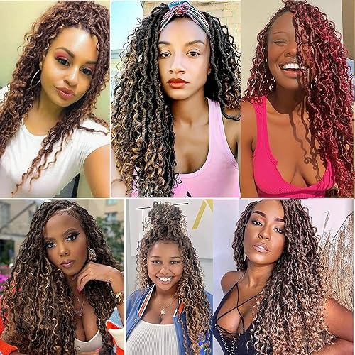 Miniatura 7 de 7 paquetes de cabello de ganchillo Goddess Locs - Rastas sintéticas de ganchillo de 14 pulgadas para mujeres negras, rastas suaves con extremos