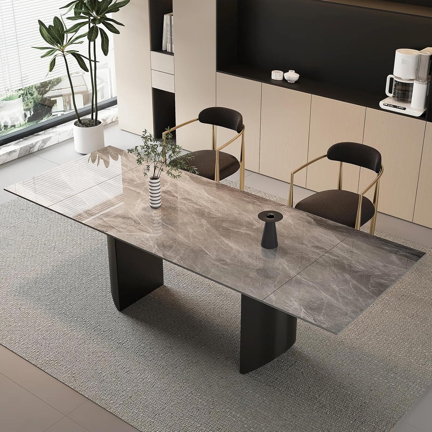 Modern Luxury Expandable Sintered Stone Dining Table for