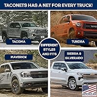 Vista 6 de Red de carga de tres bolsillos para Toyota Tacoma 2005-2024, diseño patentado, organizadores y almacenamiento de caja de camioneta de primera