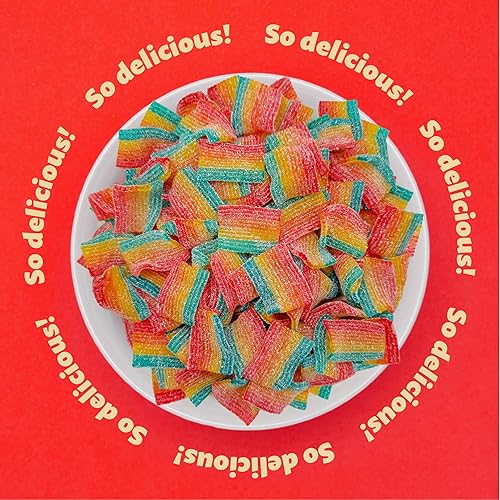 Miniatura 6 de Sour Mini Belts Gummy Candy  Bolsa de 2 libras  Golosinas lijadas con azúcar