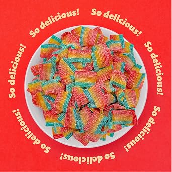 Sour Mini Belts Gummy Candy, Sour Candy, 2 Lb Bag | Rainbow Candy, Berry Flavored