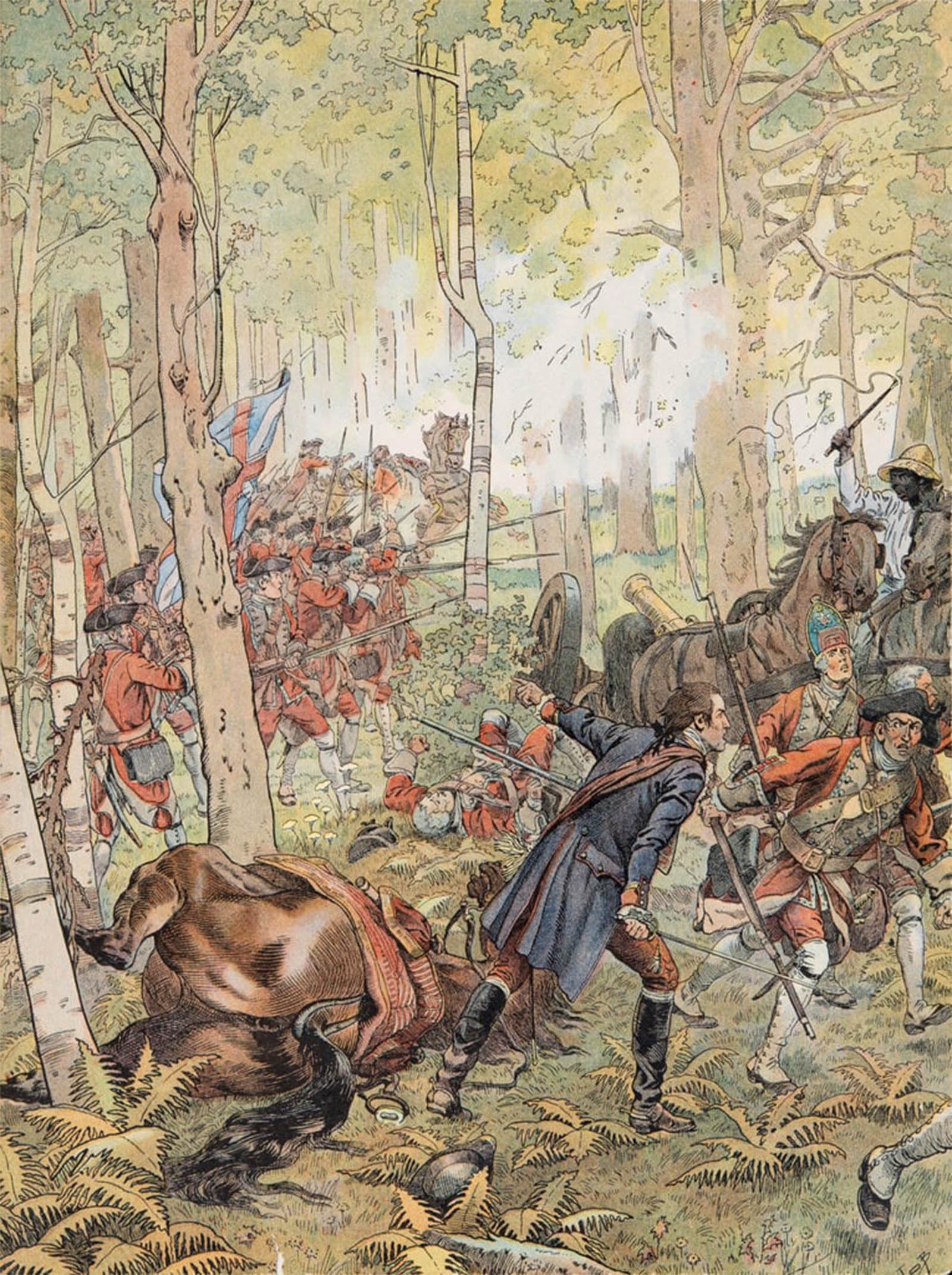 Tableaux Posters George Washington à la bataille de Monongahela Déco Maison 60x90cm