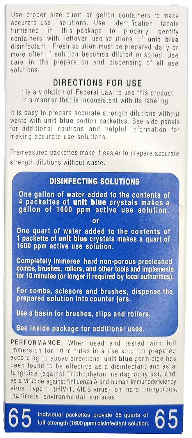 Unit Blue Germicidal Disinfectant (Box of 65)