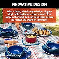 Vista 5 de Lippert Juego de manteles de vinilo para camping y picnic con material 100% PEVA, tela impermeable y resistente a las manchas