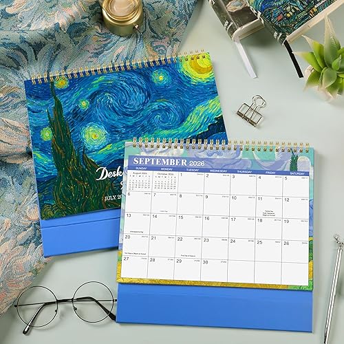 Miniatura 9 de Calendario de escritorio 2026 - de enero de 2026 a diciembre de 2026, calendario de escritorio plegable 2026, calendario de escritorio de 12 meses,