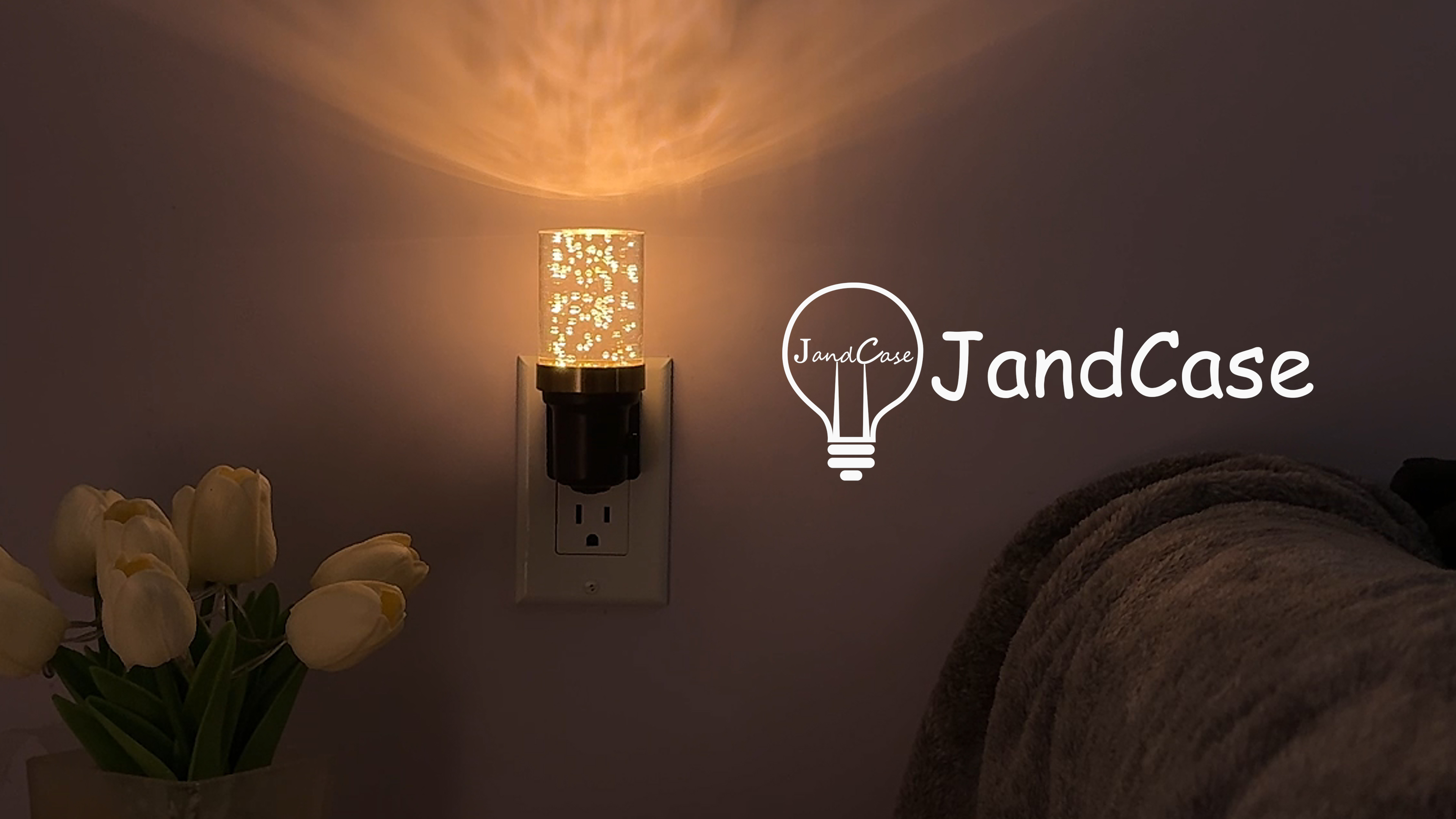 Image of JandCase Night Light, Dimmable Night Lights Plug into Wall, Auto On /Off Light Sensor Nightlight, 3000K Warm White 0-100LM Brightness LED Nightlight, for Bathroom Hallway Bedroom Kids Room