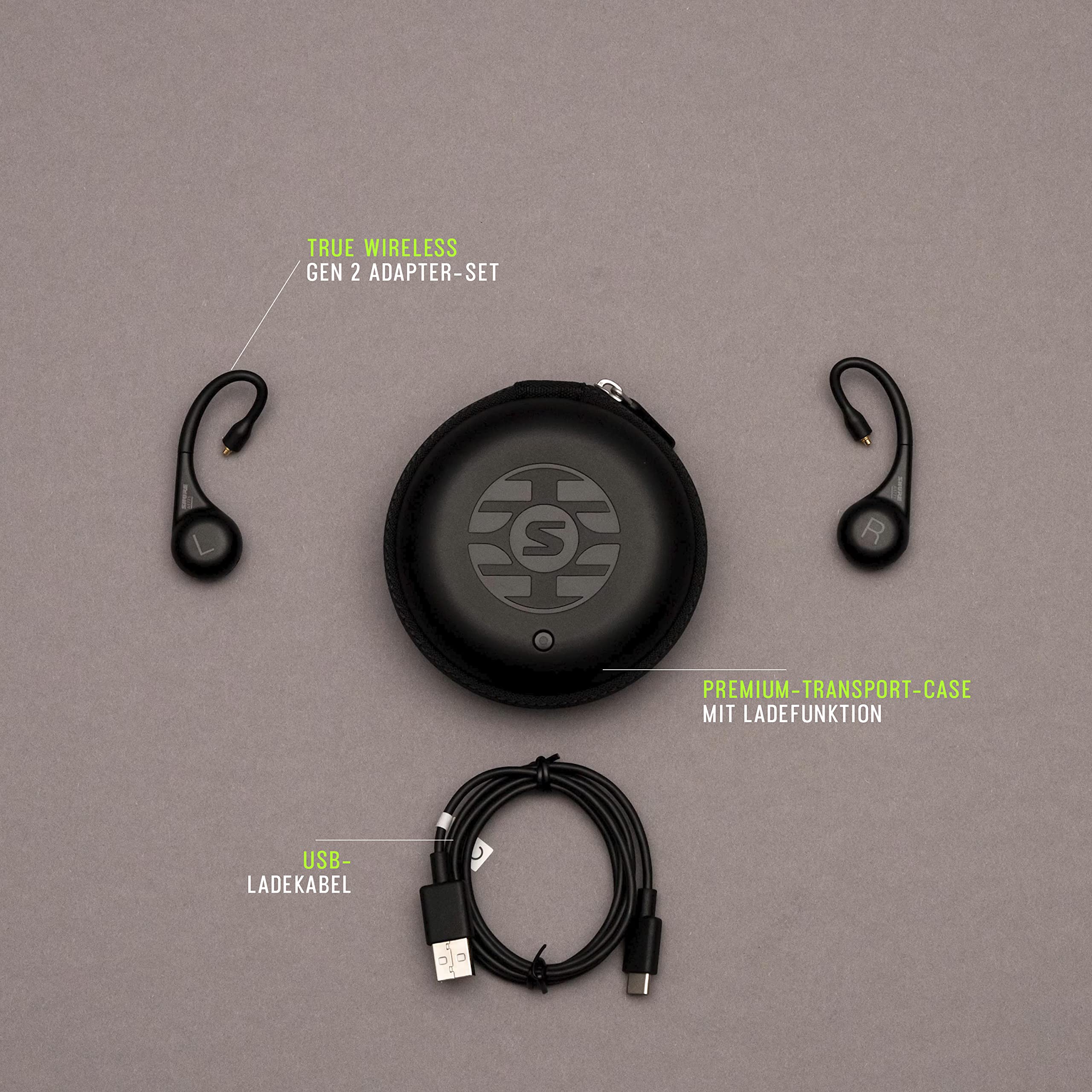 Shure True Wireless Adapter (Gen 2) für Sound-Isolierende Ohrhörer, Über-Ear-Passform, Bluetooth 5 Wireless-Technologie, Lange Akkulaufzeit (RMCE-TW2-EFS)