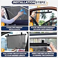 Vista 3 de EcoNour Car Window Shades for Baby (2 Pack) - Upgraded Shades for Side Window Comes with Enhanced Suction Cups & Large Clips for Durability