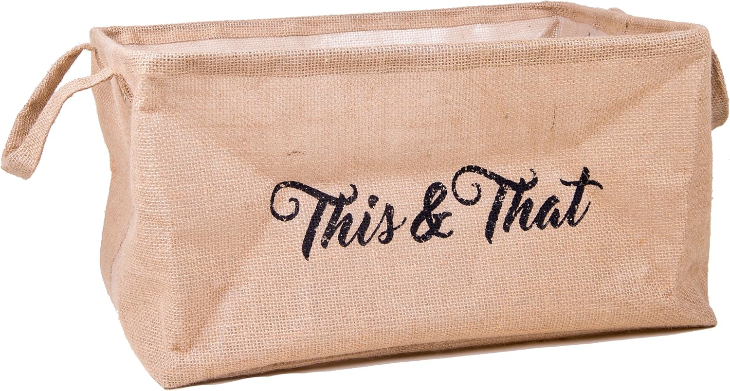 Purelicity Jute Storage Bin 18" with Handles. Decorative