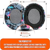 Vista 5 de WC PadZ Nova Pro Wireless & Nova Elite - Replacement Earpads for Steelseries Arctis Nova Pro Wireless & Nova Elite, Made by Wicked Cushions, Negro