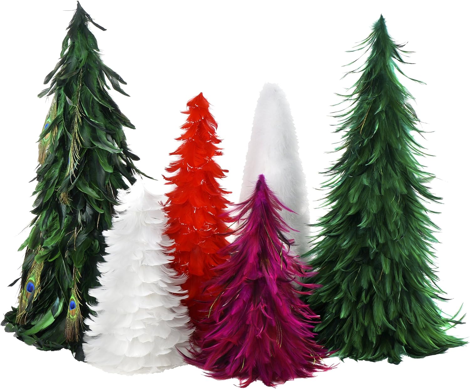 Natural Festive Feather Christmas Tree - 18" White Farmhouse or Fall Decor