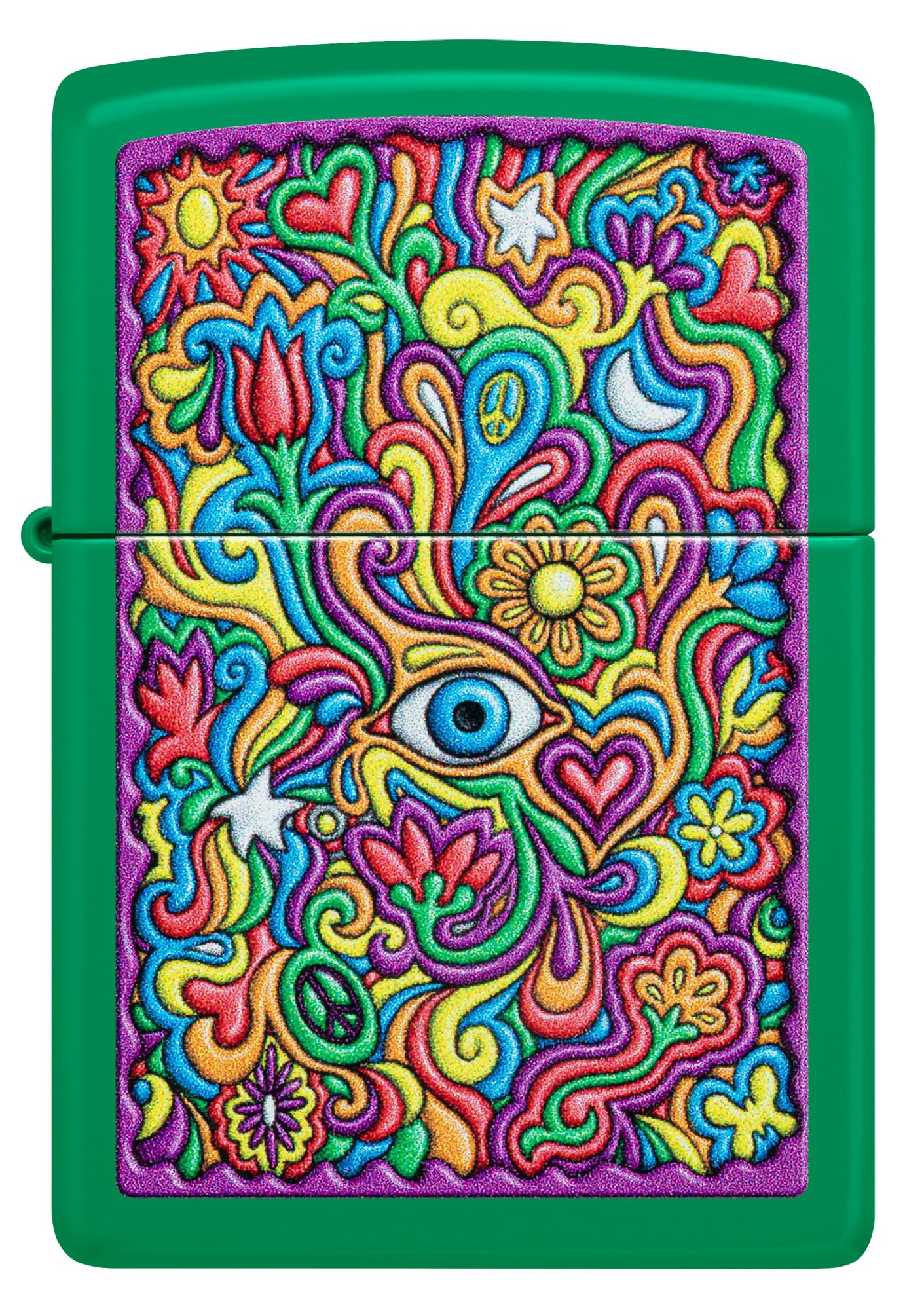 Zippo Accendino Antivento Trippy Design 48957 Finitura Matte Verde Prato