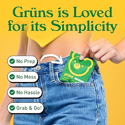 Miniatura 7 de Grüns Super Greens Gummy Bears Espirulina orgánica y clorella, prebióticos para la salud digestiva, más de 20 vitaminas y minerales - 28 sobres -