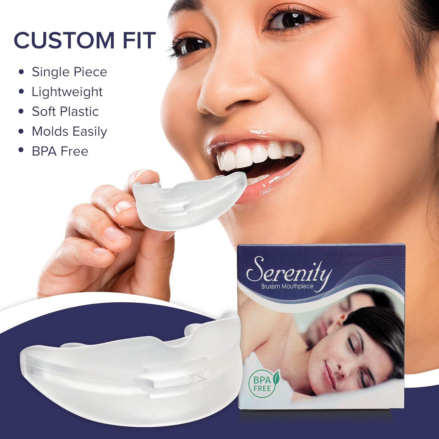 Serenity Bruxism Night Sleep Aid Mouthpiece Boil and Bite Guard : Health & Household