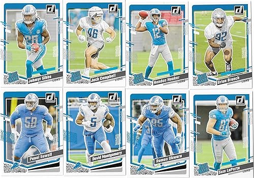 Miniatura 2 de 2023 Panini Donruss Football Detroit Lions Team Set 16 Cards WRated Rookies