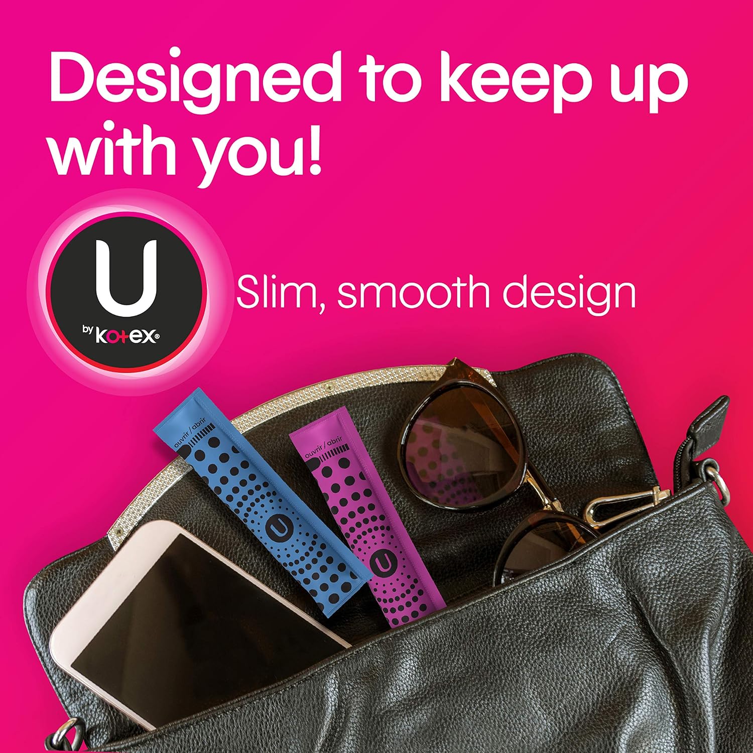 U by Kotex Click Compact Tampons, Multipack, Regular/Super/Super Plus Absorbency, Unscented, 45 Count (Packaging May Vary)