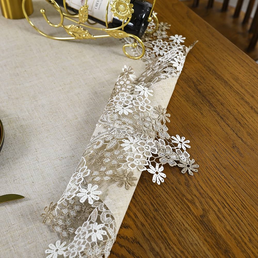 刺繍花柄レーステーブルクロス　165x115cm 914Xt4HiNZL._AC_UL210_SR210,