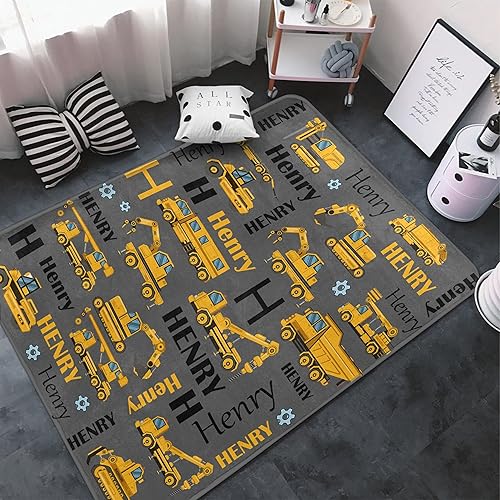 Meet Gentle Alfombra personalizada con nombre, alfombras y tapetes de construcción para camiones volquete, alfombras modernas para sala de estar,