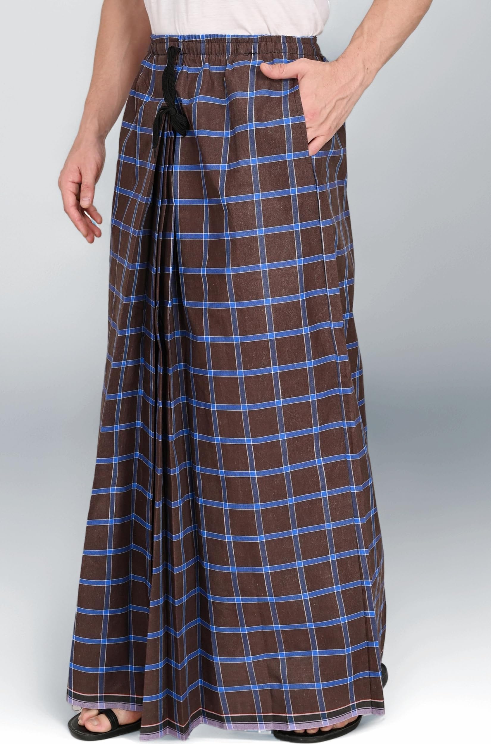Gowri Tex Elastic Premium Lungi with Dual Packet Pack of 1
