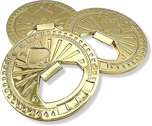 Miniatura 3 de Luck Lab Juego de 3 botones de metal para abrebotellas de póquer, botón de distribuidor, pesas de metal ciego grande y pequeñas (marcadores de